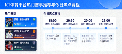 K1体育平台热门赛事推荐与今日焦点赛程